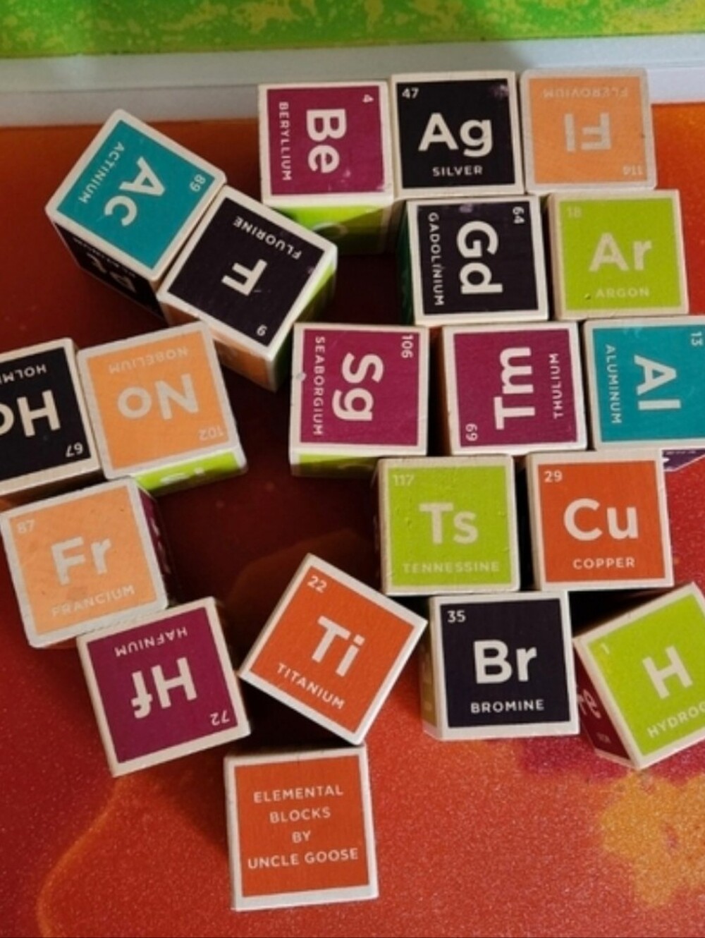 Uncle Goose Wooden Science Colorful Elemental Building Blocks Made In Usa